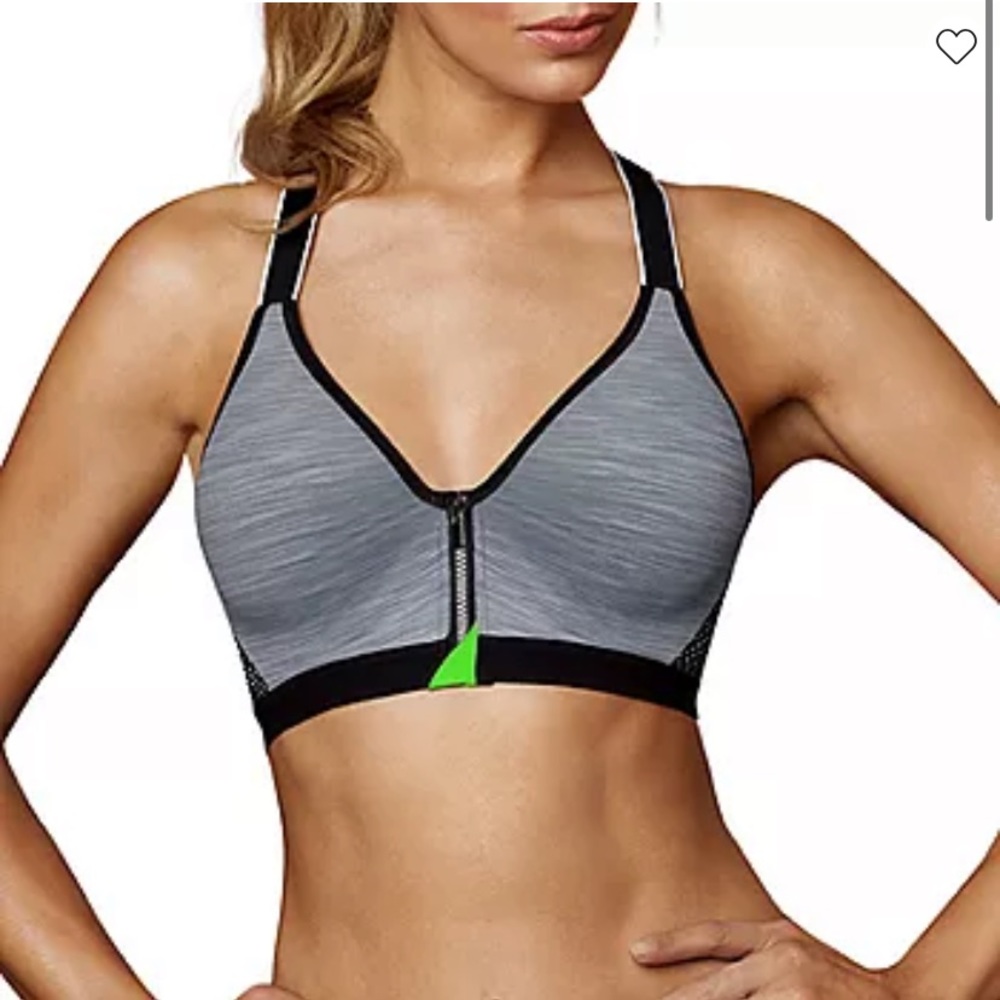 Maidenform Motion Control Secure Front Zip Zipper Sports Bra 34B
